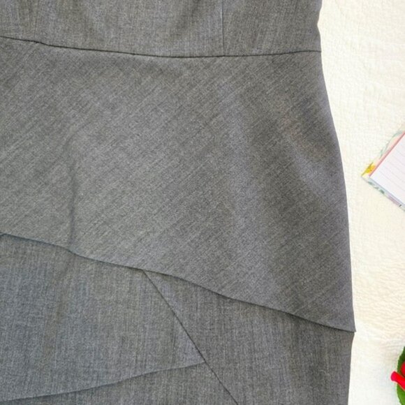 Calvin Klein Women's Career Mini Dress Size Large Charcoal Grey Cap Sleeves Work - Picture 5 of 15